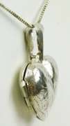Sterling Puffy Heart Locket & Chain