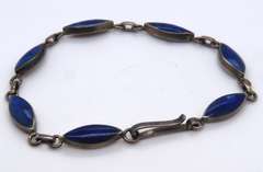 Vintage Sterling Silver Lapis Bracelet
