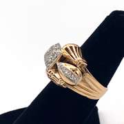 18k rose gold diamond cluster ring