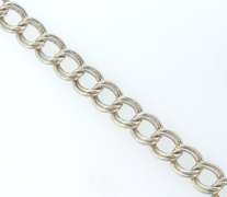 Sterling silver double link chain bracelet