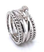 Gabriel & Co White Sapphire Multi Row Sterling Silver Ring