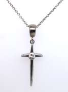 Fantastic White Gold Diamond Cross Pendant on Chain