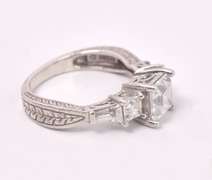 Wonderful White Crystal Ring in Sterling Silver