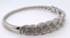 Vinatge Sterling Silver Cubic Zirconia Bangle