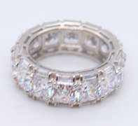 Sterling Silver Princess Cut Cubic Zirconia Band