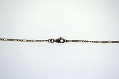 Vintage Sterling Silver Amethyst and figaro chain Necklace