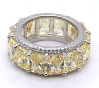 Yellow Cubic Zirconia Sterling Silver Band