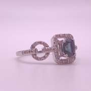 14kt Gold, Blue Sapphire, & Diamond Ring