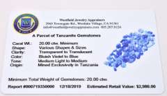 Brilliant 20.00CTW Collection of Tanzanite Gemstones