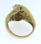 Powerful Diamond Yellow Gold Swirl Ring