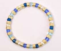 Brilliant Hand Blown Italian Art Glass and Gold Plated Beads Necklace, Bracelet, and Earrings
