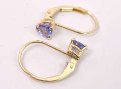 Dazzling Purple Gemstone Earrings in 14K Yellow Gold