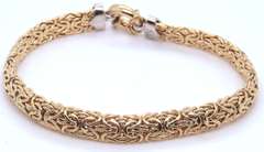 Dynamic Yellow Gold Byzantine Bracelet with Diamond accents