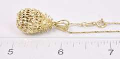Delicate Pineapple Pendant Necklace in 14K Yellow Gold