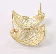 Dazzling "J" Hoop Ladies Earrings in 14K Yellow Gold