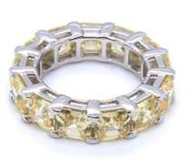 Sterling Silver Yellow Cubic Zirconia Band
