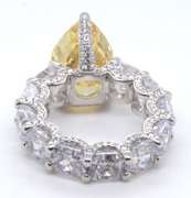 Pear Shaped Yellow Cubic Zirconia Ring