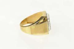 10K Yellow Gold 0.60 Ctw Squared Diamond Men's Statement Ring