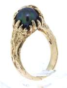 Attractive Yellow Gold Grey & White Bypass Pearl Ring