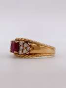 18kt Solid Yellow Gold, Ruby, & Diamond Cocktail Band Ring