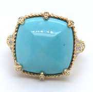 Judith Ripka Turquoise and Diamond Vermeil Ring
