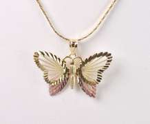 Enchanting Butterfly Pendant Necklace in Yellow Gold