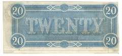 Choice CU 1864 Confederate States of American $20 note (T-67)