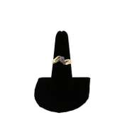 Pretty Oval Cluster Diamond Ring with Channel Set Diamonds and 14k Gold