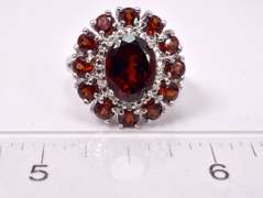 Captivating Garnets Set in Sterling Silver Ring