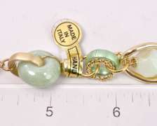 Dreamy Italian Made Hand Blown Art Glass and Gold Links Long Necklace