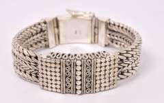Heavy Highly Detailed Sterling Silver Bracelet
