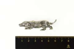 Sterling Silver 3D Beagle Basset Hound Hunting Dog Figurine