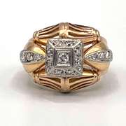 18k rose gold diamond cluster ring