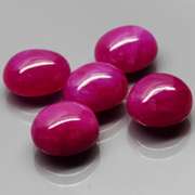 Heated only! 18.61ct top pinkish red Ruby cabochon set