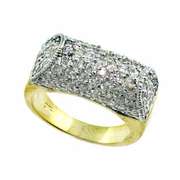 24K Gold over Sterling Silver CZ Dome Ring