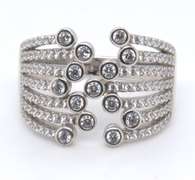 Sterling Silver Cubic Zirconia Adjustable Ring