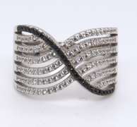 Sterling Silver Cubic Zirconia Cross over Ring