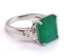 Sterling Silvre Green Cubic Zirconia Ring