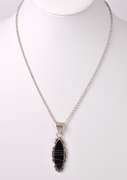 Onyx Pendant Necklace in Sterling Silver