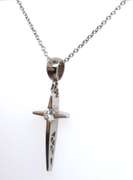 Fantastic White Gold Diamond Cross Pendant on Chain