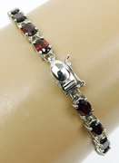 Sterling Silver Garnet Tennis Bracelet