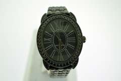 Ladies Judith Ripka Black Spinel Steel Watch