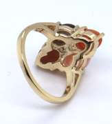 Vintage Yellow Gold Cameo Cluster Ring