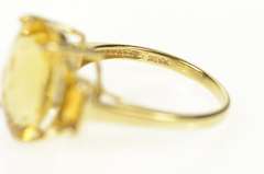 10K Yellow Gold Faceted Oval Syn. Citrine Cocktail Statement Ring