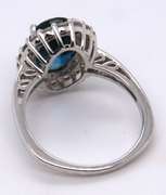 Sterling Silver Blue and White Cubic Zirconia Ring