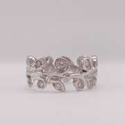14kt Solid White Gold Diamond Band Ring
