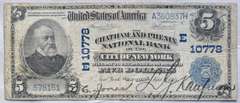 $ 5 Chatham & Pheneix Bank NY Series 1902 National Note