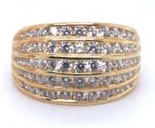 Lot of 2 Sterling Silver Cubic Zirconia Rings