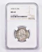 MS62 1935-S Washington Quarter - Graded NGC