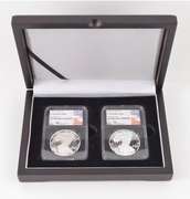 (2) PF70UCAM 1986-S & 2020-W American Silver Eagles Signed - NGC - BOX